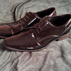 Calvin Klein Men's Glossy Black Oxfords